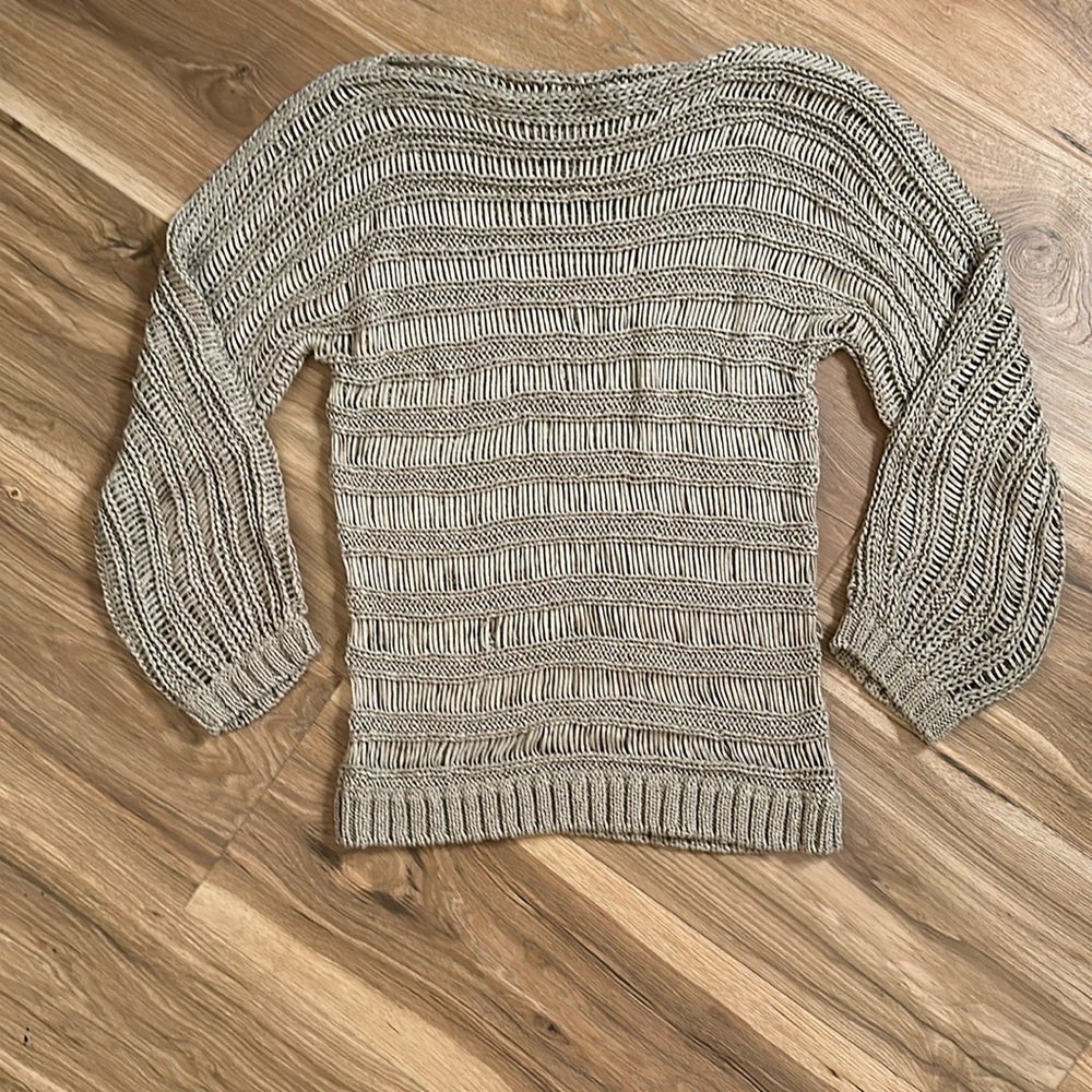 Brandy Melville Tan Crochet Sweater - Size M